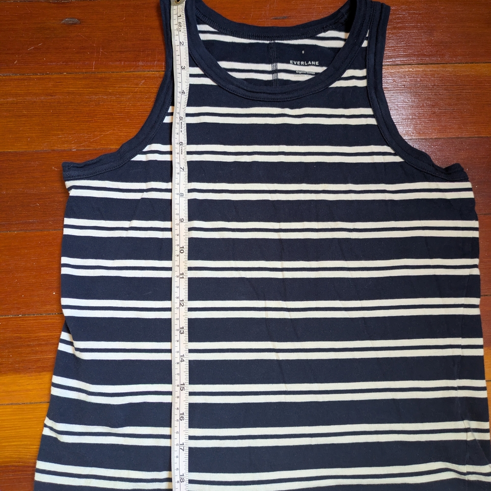 Everlane Navy and White Striped Tank Top